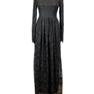 Dainty Jewells Black Bishop Sleeve Gown for Weddings